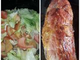 Peceto al horno con ensalada