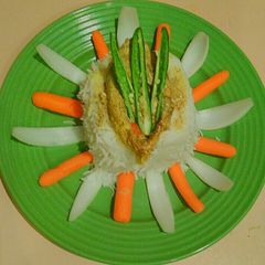 A picture of Bhapa Ilish or Steamed Hilsa in microwave.