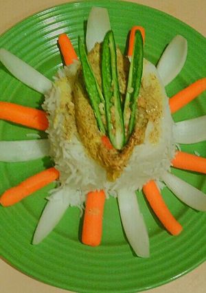 A picture of Bhapa Ilish or Steamed Hilsa in microwave.