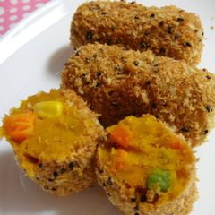 Baked Kabocha Squash Croquettes A picture of Baked Kabocha Squash Croquettes.