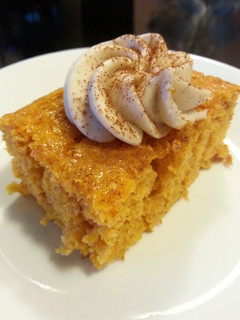 A picture of Pumpkin Pie Angel Food Cake.
