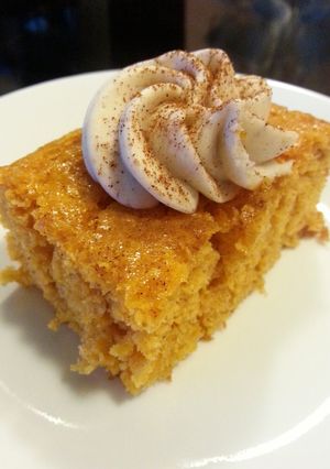 A picture of Pumpkin Pie Angel Food Cake.