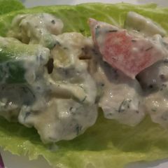 A picture of Turkey avocado salad lettuce cups.