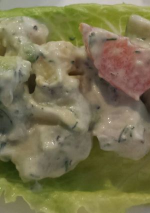 A picture of Turkey avocado salad lettuce cups.