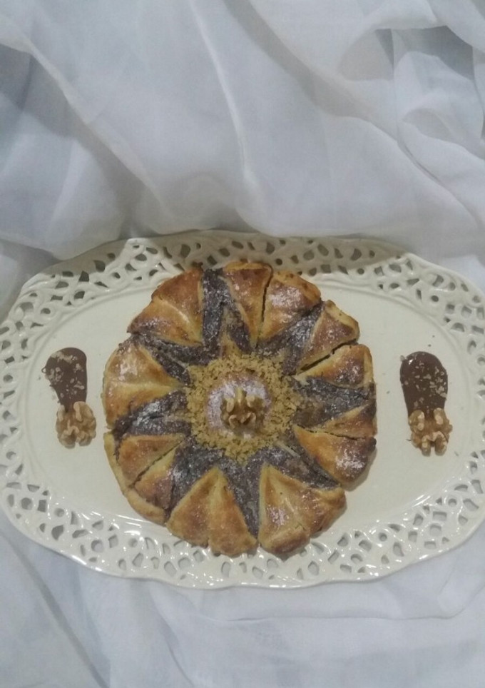 Una foto de Estrella de hojaldre de Nutella