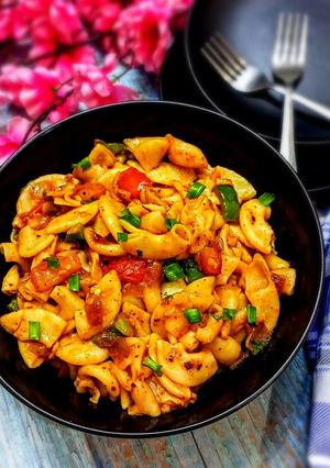 A picture of Masala macaroni.