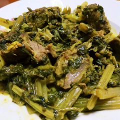 A picture of Khoresh Karafs (Celery stew).