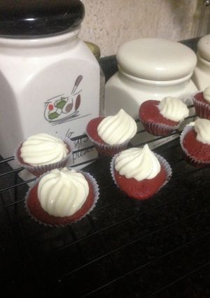 A picture of Classic Red Velvet Cupcake with Cream Cheese Frosting.