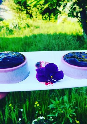 Áfonyás panna cotta, áfony coulis-val recept fotója
