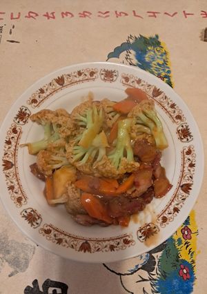 白花椰炒醃肉 的食譜成品照片