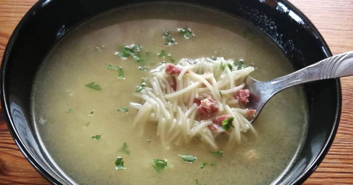 Sopa de fideos con jamón - 156 recetas caseras- Cookpad