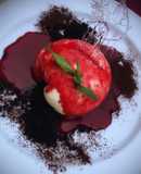 Gazpacho de arándanos con helado de nata (en Thermomix)