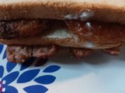 A picture of smoked sausage sandwich