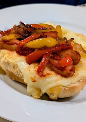 A picture of Italian Sweet-and-Sour Hot Dogs.