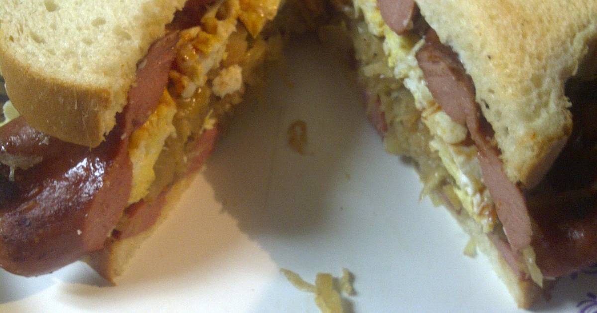 Sauerkraut, hotdog, egg sandwich Recipe by skunkmonkey101 Cookpad