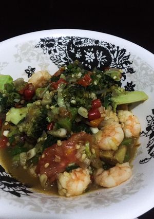 Foto resep Tumis Udang Brokoli Super Pedas