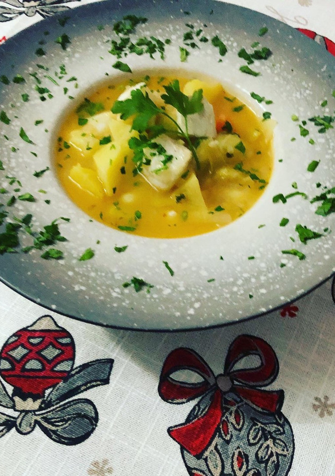 Una foto de Purrusalda con bacalao