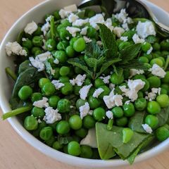A picture of Pea and mint side salad.