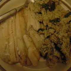 A picture of Risotto & fish.