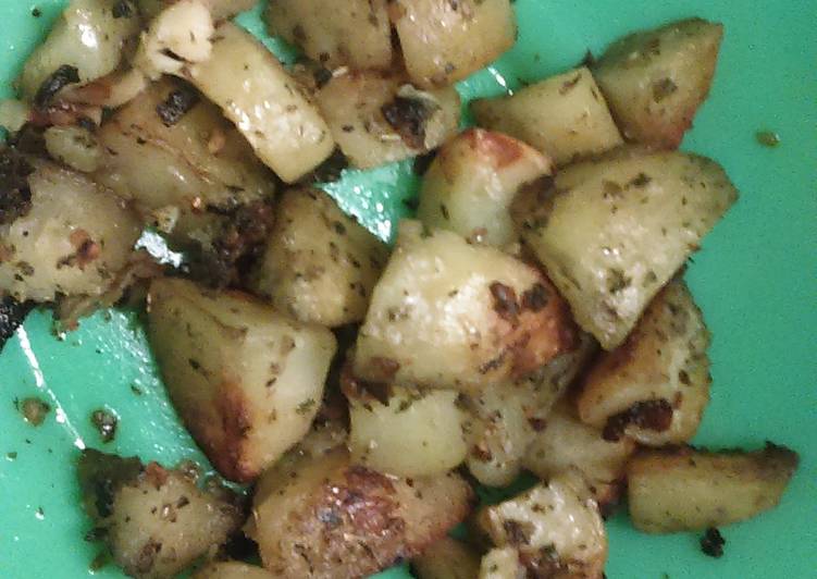 Steps to Make Any-night-of-the-week Mandee&#39;s version of McCormick© Roasted  garlic &amp; onion potatoes.