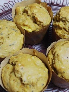 A picture of Dense Sweet Potato Muffins with Pancake Mix.