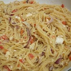 A picture of Pasta with scrambled eggs.
