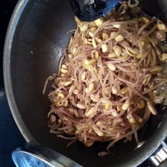 A picture of soy bean sprouts under $10 healthy vegitarian food.