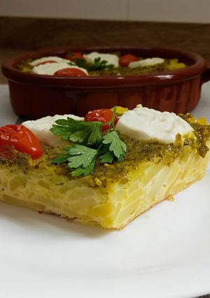Una foto de Frittata de queso de cabra