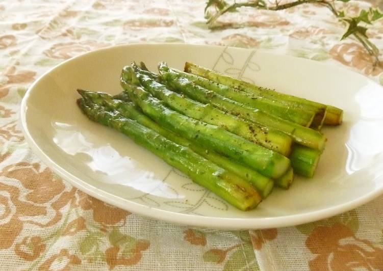 Guide to Make Sautéed Asparagus with Shiro Dashi in A Minutes for Mom