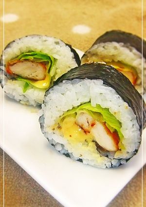 A picture of Chicken Tender Teriyaki Sushi Rolls.