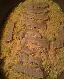 Basmati rice in beef stock