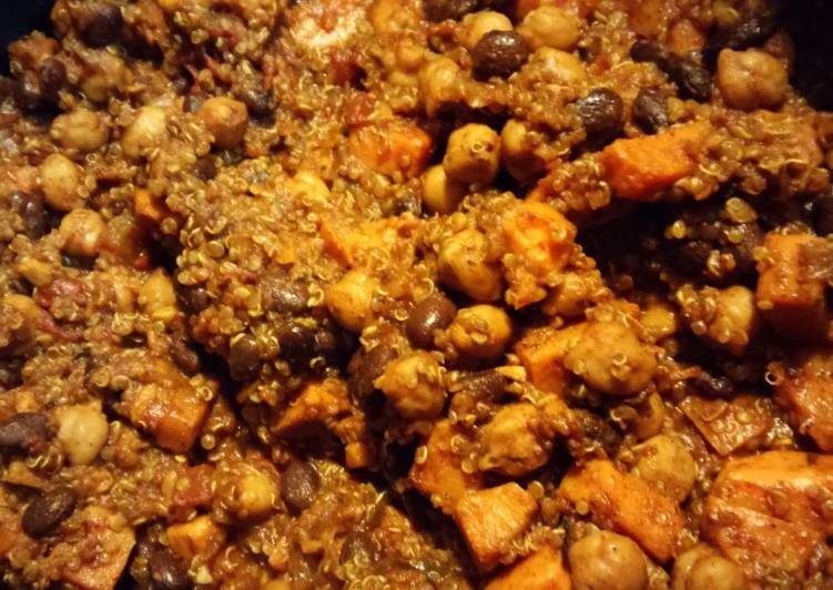 Steps to Cook Yummy Sweet Potato and quinoa chili