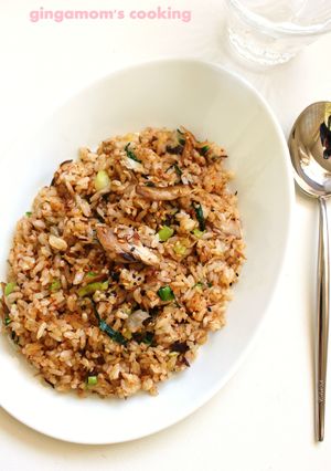 A picture of Our Family's Fried Rice with Mackerel.