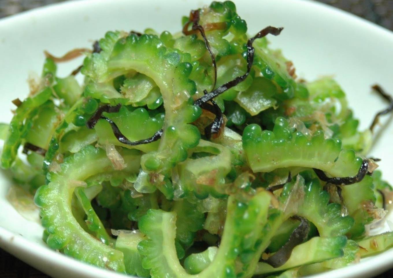 Bitter Melon with Bonito Flakes and Shio-Kombu