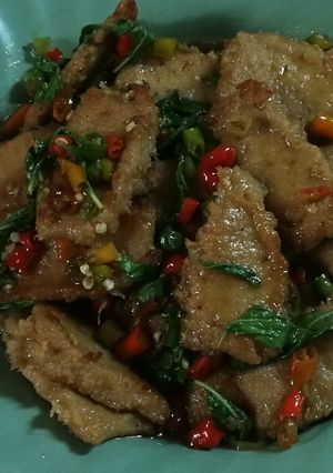 รูปของ ผัดกระเพราไก่(เจ)​