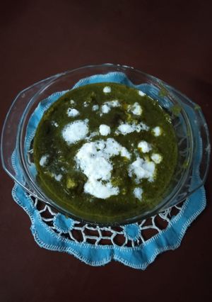 A picture of Palak tofu sham sabera.