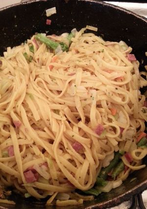A picture of Fry Salami Noodles.