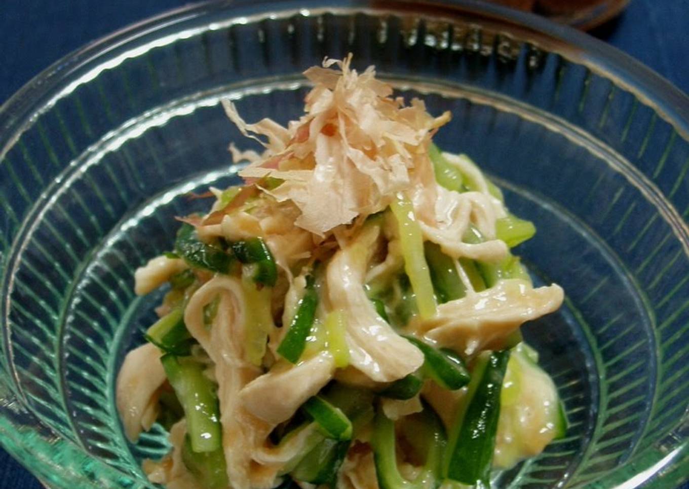 Tender chicken and cucumber salad with Umeboshi mayonnaise