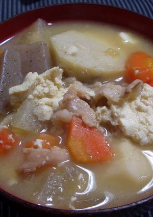 A picture of My Mother's Recipe for Kenchin-jiru.