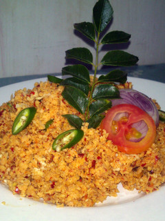 A picture of Egg and coconut scramble sambol.
