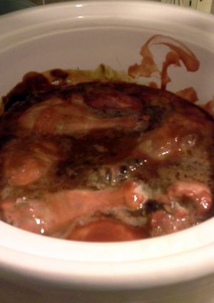 A picture of Crock pot chicken wings bbq.