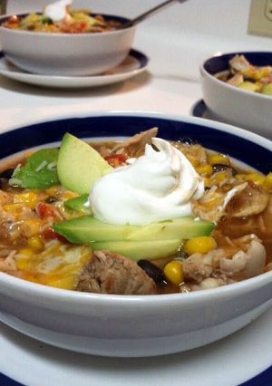 A picture of Chicken Tortilla Soup.