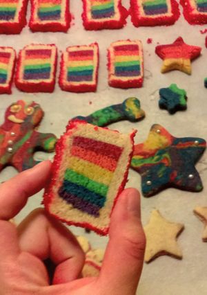 A picture of Rainbow madness cookies.