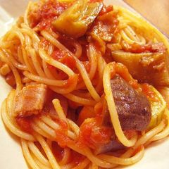 Basic Pasta: Tomato and Eggplant A picture of Basic Pasta: Tomato and Eggplant.
