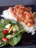 chicken tikka masala with salad