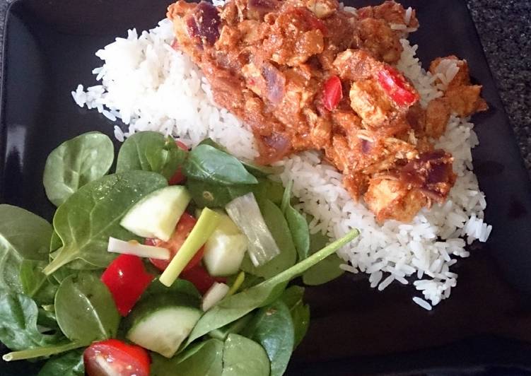 Simple Way to Make Super Quick chicken tikka masala with salad