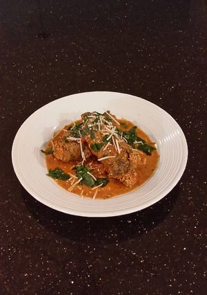 A picture of Beef Rolls with Meat/Cheese Cannelloni Stuffing.