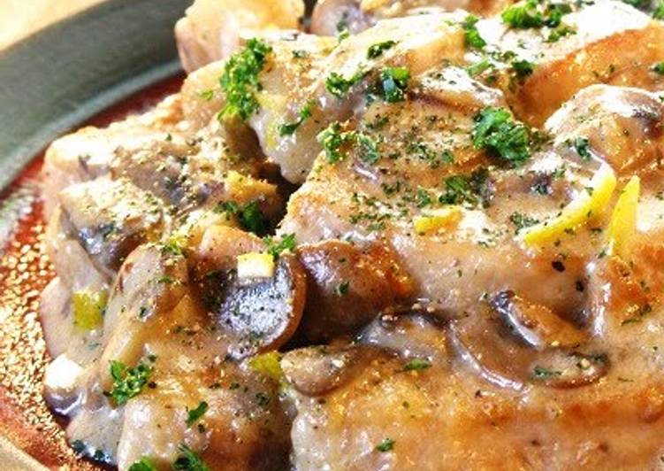 Pork and Mushrooms in Lemon Cream Sauce