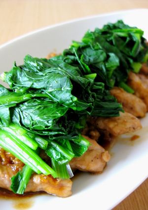 A picture of Pan-Fried Pork Cutlets Seasoned with Ginger and Garlic.