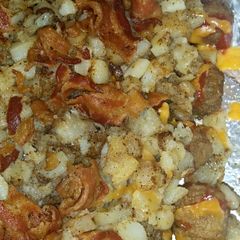 A picture of MEATBALL BACON CHEESEBURGER CASSEROLE.
